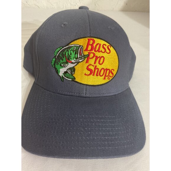 Bass Pro Shops Gray Snapback Hat Embroidered Logo Adjustable Cotton One Size - Picture 2 of 6